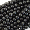 Natural Matte Rainbow Black Obsidian Round Beads Gemstone 15