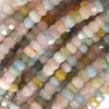 7mm - 8mm faceted multicolor morganite rondelle beads 16