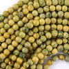 AA Natural Lemon Green Muscovite Round Beads Gemstone 15