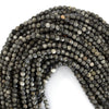 Natural Faceted Gray Map Jasper Round Beads Gemstone 15