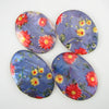 2 pieces 57-74mm lavender shell oval pendant bead