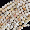Faceted Brown White Turquoise Round Beads 15.5