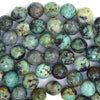 Natural Faceted African Turquoise Round Beads 15