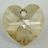 2 pieces 18mm Swarovski crystal heart pendant 6202 golden shadow - Eagle Beadz