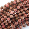 Natural Pink Rhodonite Prism Double Point Cut Faceted Beads 15.5