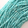4mm faceted Russian green amazonite rondelle beads 15.5