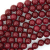 Ruby Red Jade Round Beads Gemstone 15