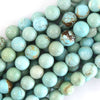 Brown Matrix Cream Blue Turquoise Round Beads 15
