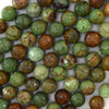 Natural Faceted African Green Opal Round Beads 15