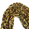 6mm faceted petrified wood agate round beads 15