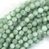 Natural Faceted Green Angelite Round Beads 15.5