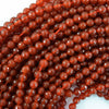 AA Faceted Red Carnelian Round Beads Gemstone 14