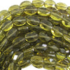 14mm faceted light brown quartz flat oval beads 15.5