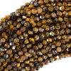 Natural Star Cut Faceted Tiger Eye Round Beads 15