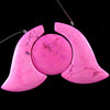 Pink turquoise coin pendant bead set 3pcs S1