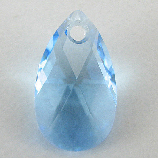 16mm Swarovski crystal teardrop pendant 6106 aquamarine