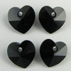 4 10mm Swarovski crystal heart pendant 6202 jet
